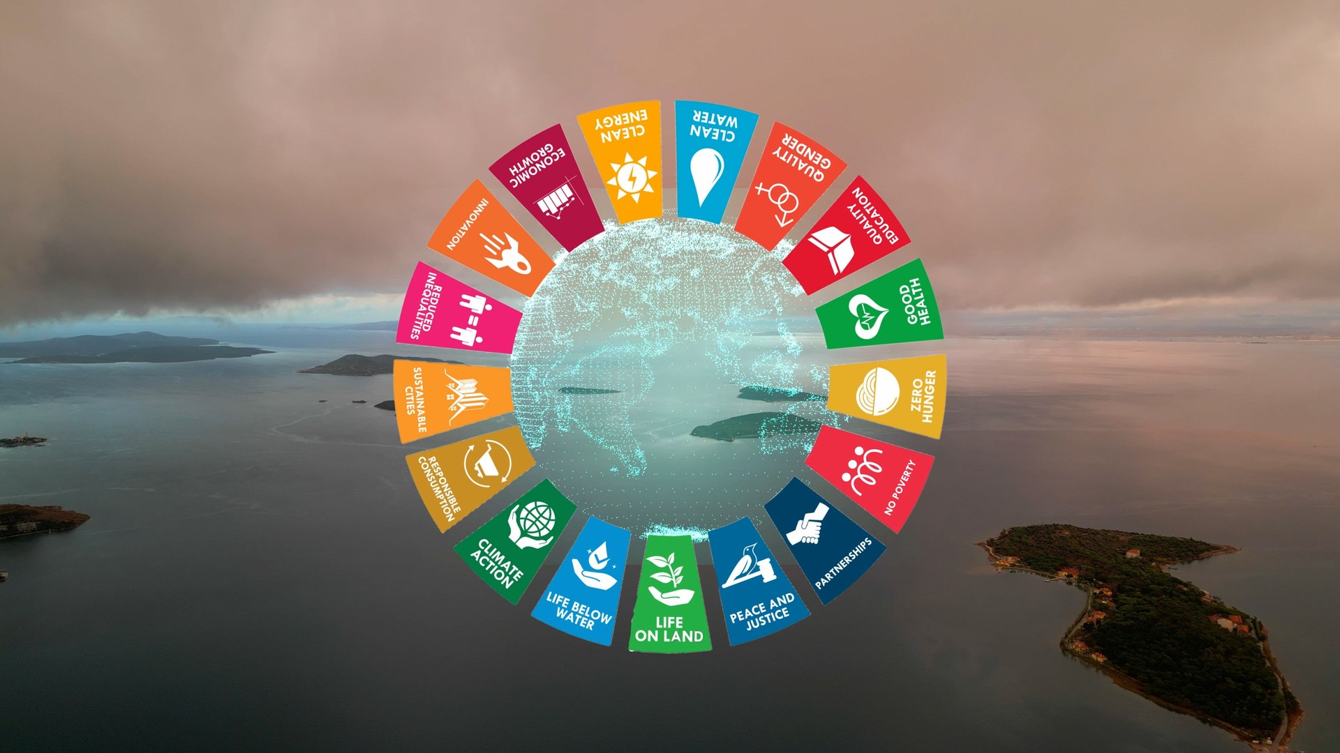 Sustainable Development Climate Action i Motion Graphic Animation 17 Global Goals Concept .